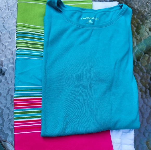 Croft & Barrow Turquoise Short Sleeve Tee Size XL - Picture 6 of 6